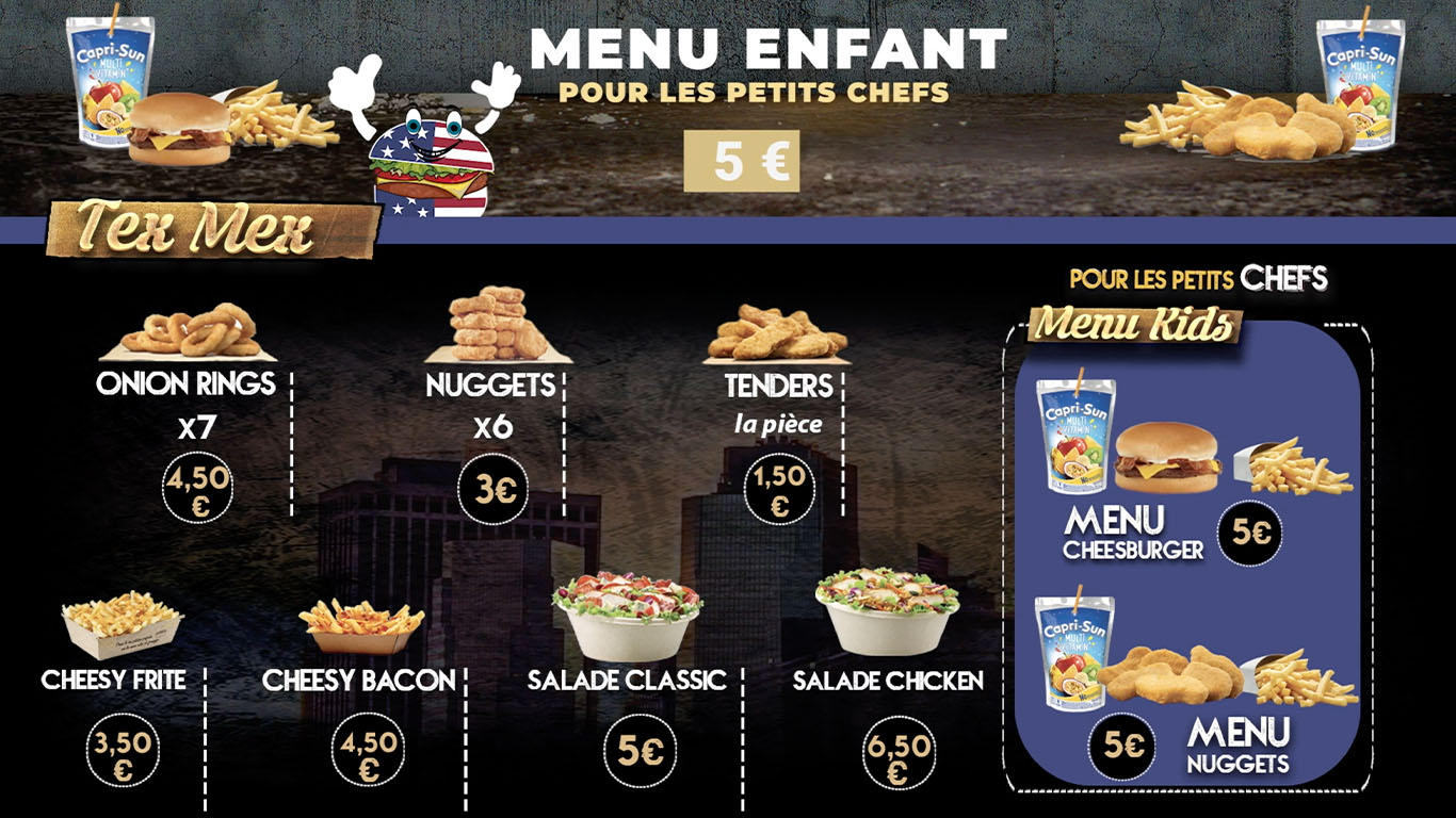menu board studio 7 colmar snack restaurant fast food tacos burger menu dynamique